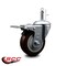Service Caster 4'' Maroon Poly Wheel Swivel 7/16'' Stem Caster with Total Lock Brake SCC-GRTTL20S414-PPUB-MRN-716138 - alternate 4